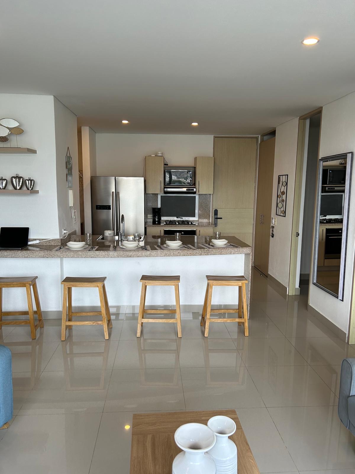 Cocina gourmet con barra americana